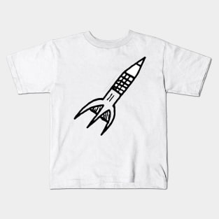 Space Rocket Doodle Art Kids T-Shirt